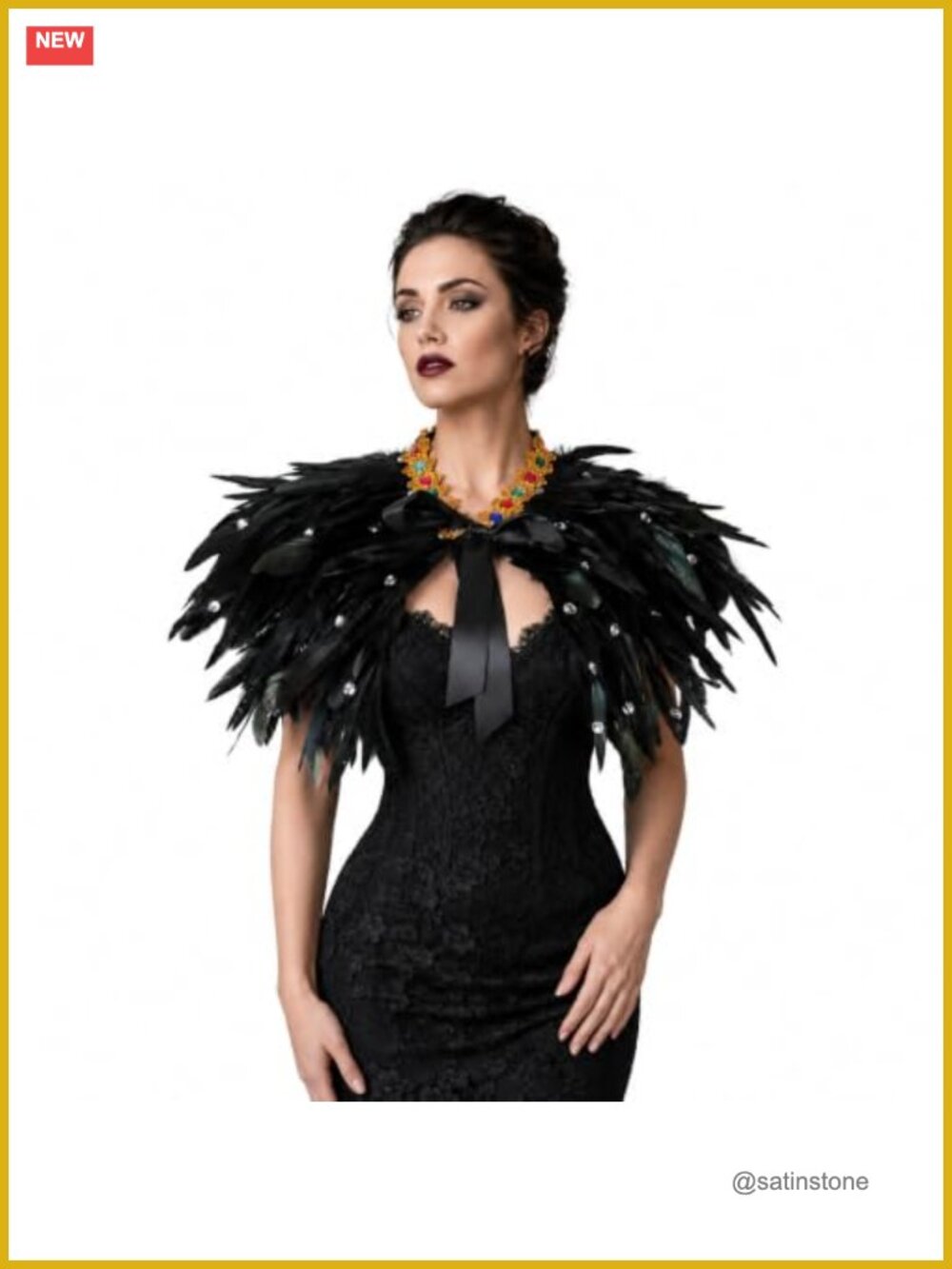 Feather Shoulder Cape Costume Shawl Wrap Party Halloween Photo Shoot